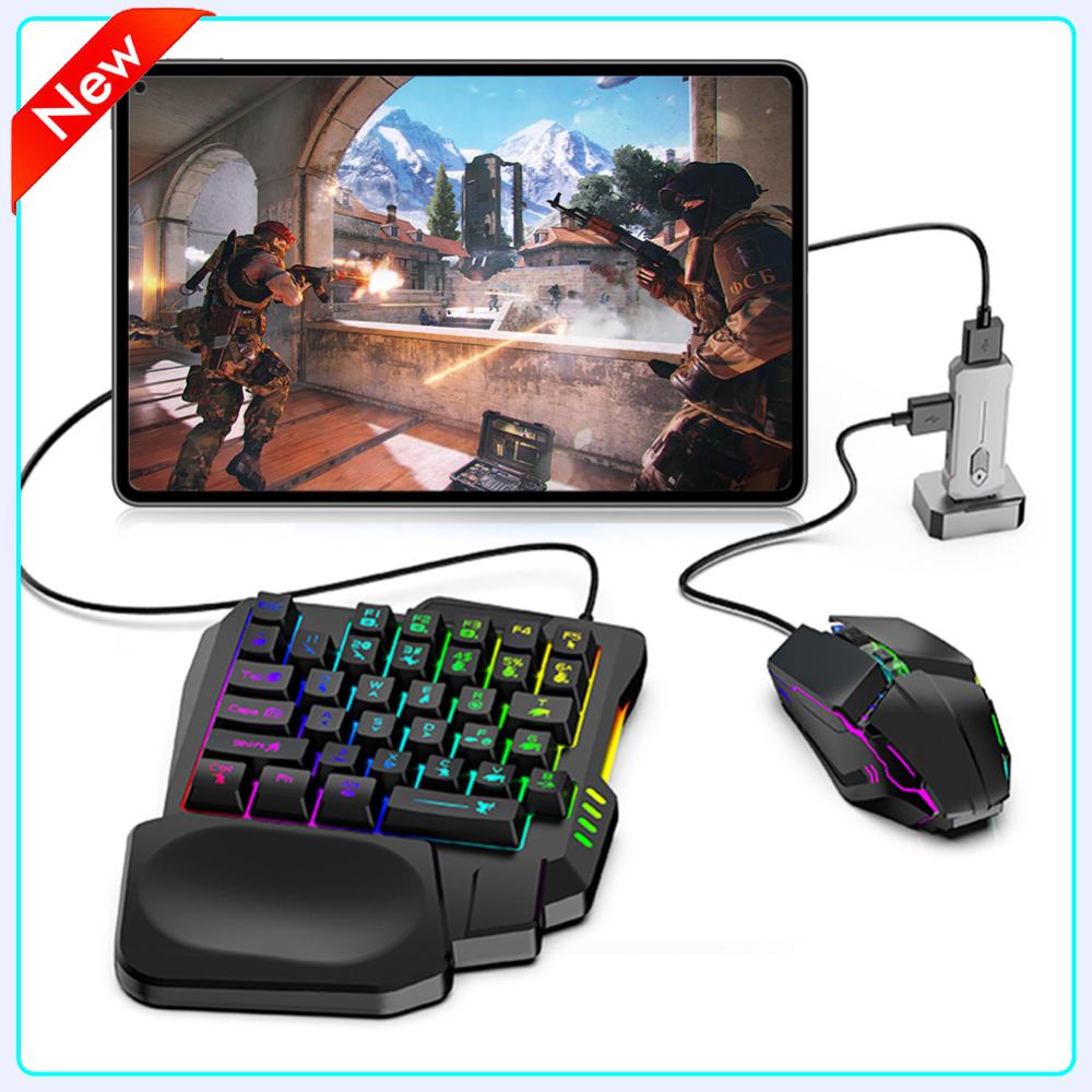 Gaming Accessories Combo - 5-in-1-Mobilspielkonverter, Tastatur-Maus-Gaming-Set BT 5.3 für PUBG