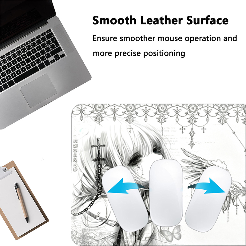 Leder-Mauspad Schwarz Weiß Ani – Gaming Office Accessories Bewertung und Preis